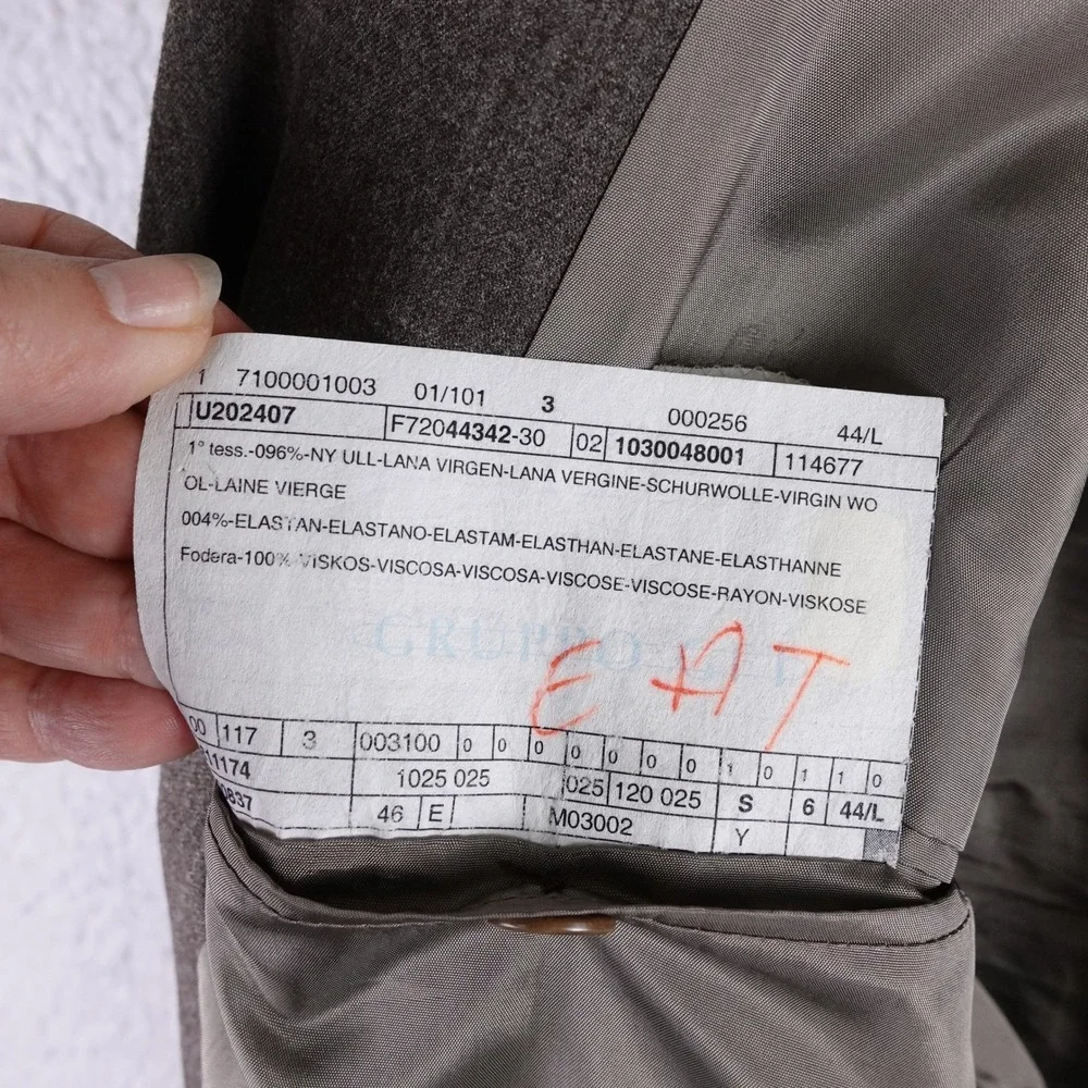 Armani‎ Collezioni Mens 44L Virgin Wool Blazer Sport Coat Brown Grey Made Italy